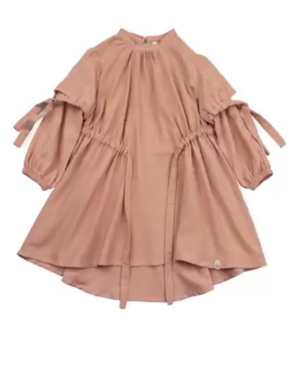 Bonnie and Gang Mauve-Pink Tie Sleeve Smock Dress